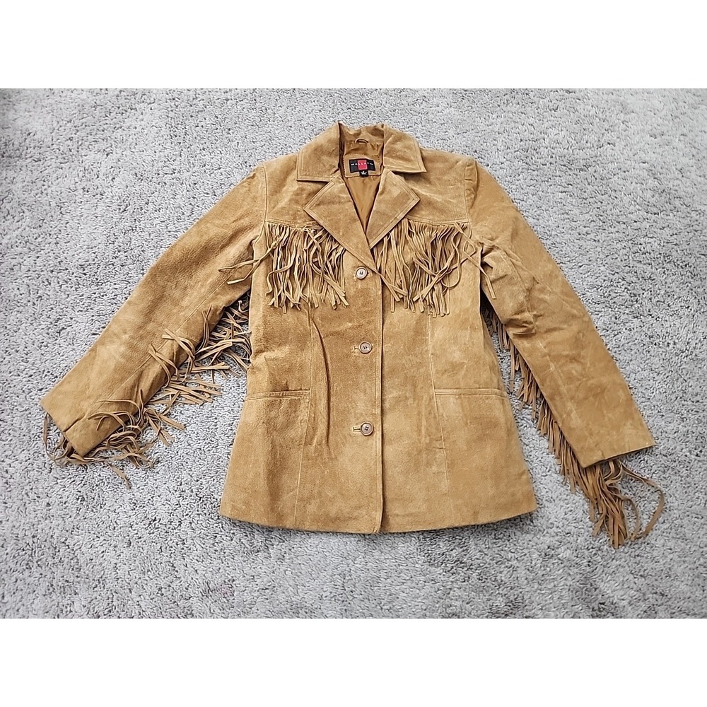 Vintage Gallery Suede Fringe Jacket Womens S Leather Western Boho Cowgirl Retro
